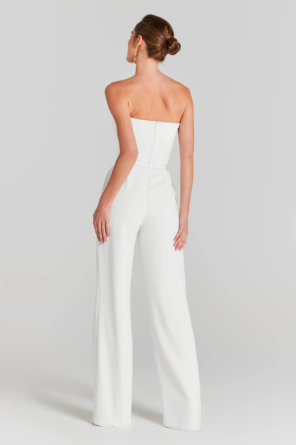 Radiant Ivory Pearl Jumpsuit Evening Dress – Texture Detail