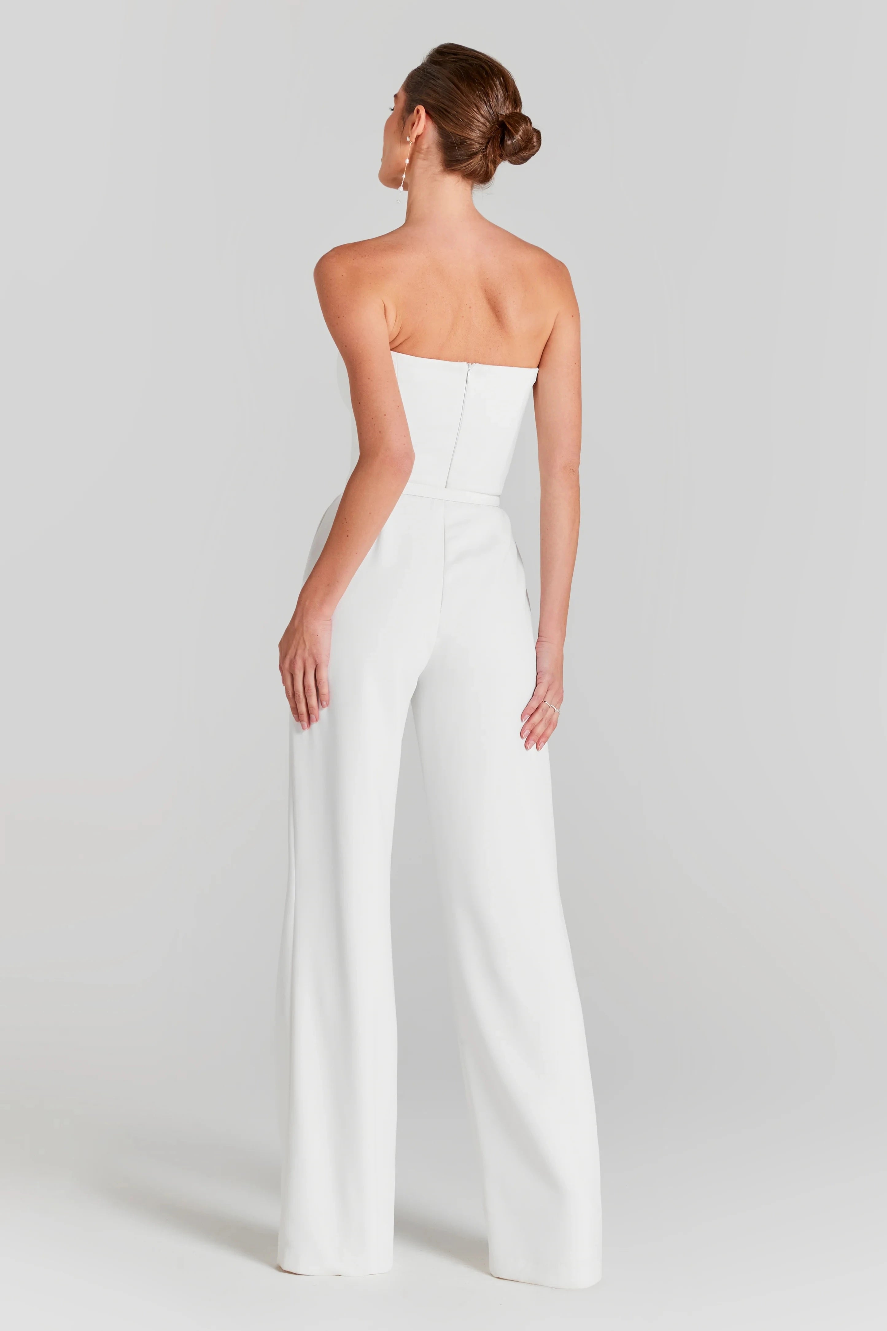 Radiant Ivory Pearl Jumpsuit Evening Dress – Texture Detail