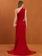 Exquisite Gilded Flame Evening Dress – Side View