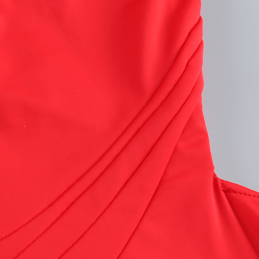 Exquisite Gilded Flame Evening Dress – Model View