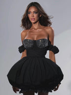 Classic Dark Bloom Cocktail Dress – Side View