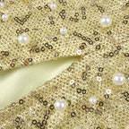 Polished Golden Reverie Evening Dress – Texture Detail