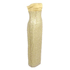 Polished Golden Reverie Evening Dress – Worn View