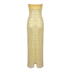 Polished Golden Reverie Evening Dress – Editorial Shot