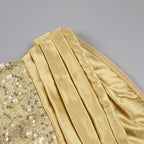 Polished Golden Reverie Evening Dress – Back View