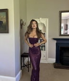 Graceful Violet Spark Evening Dress – Full Length