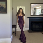 Graceful Violet Spark Evening Dress – Front View