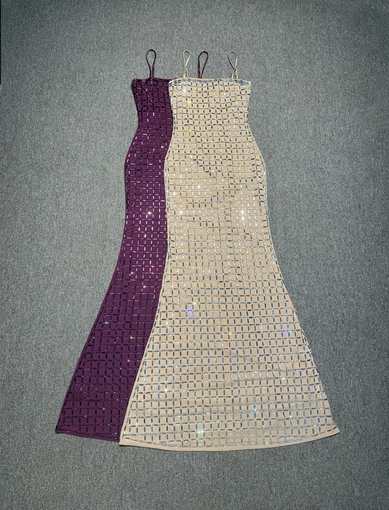Graceful Violet Spark Evening Dress – Model View