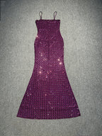 Graceful Violet Spark Evening Dress – Back View