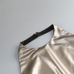 Elegant Liquid Gold Evening Dress – Back View