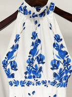 Radiant Azure Bloom Evening Dress – Close Up