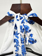 Radiant Azure Bloom Evening Dress – Back View