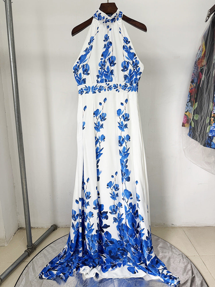 Radiant Azure Bloom Evening Dress – Flow Shot