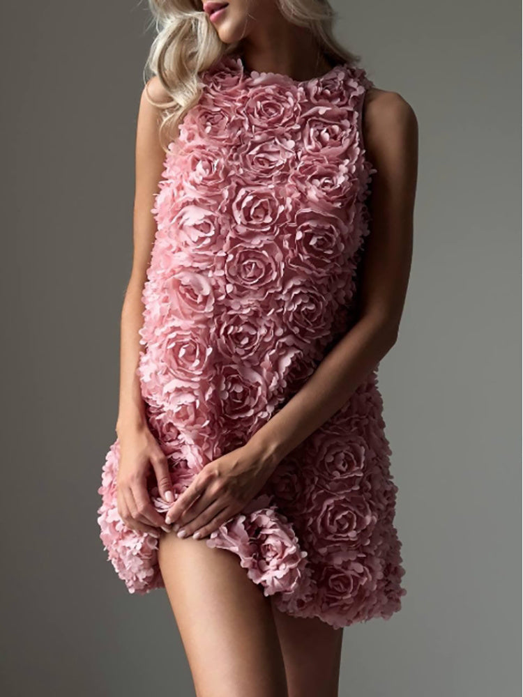 Classic Rose Cloud Cocktail Dress – Flow Shot