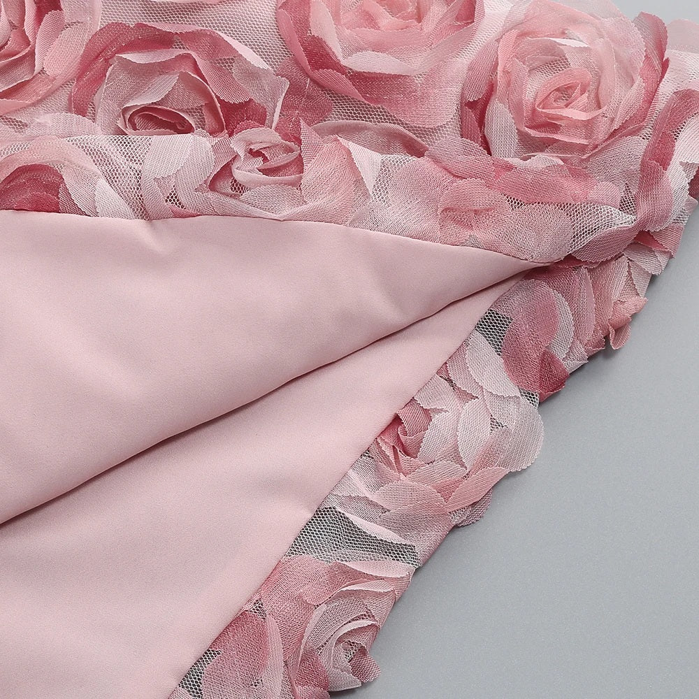 Classic Rose Cloud Cocktail Dress – Movement Shot