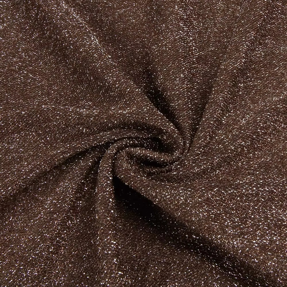 Timeless Umber Veil Evening Dress – Detail View