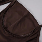 Captivating Silken Dusk Evening Dress – Worn View