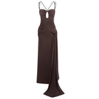 Captivating Silken Dusk Evening Dress – Back View