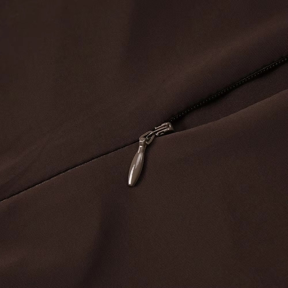 Captivating Silken Dusk Evening Dress – Studio View