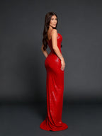 Elegant Flare Hour Evening Dress – Side View