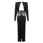 Refined Midnight Embrace Evening Dress – Back View