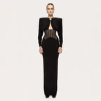 Refined Midnight Embrace Evening Dress – Close Up