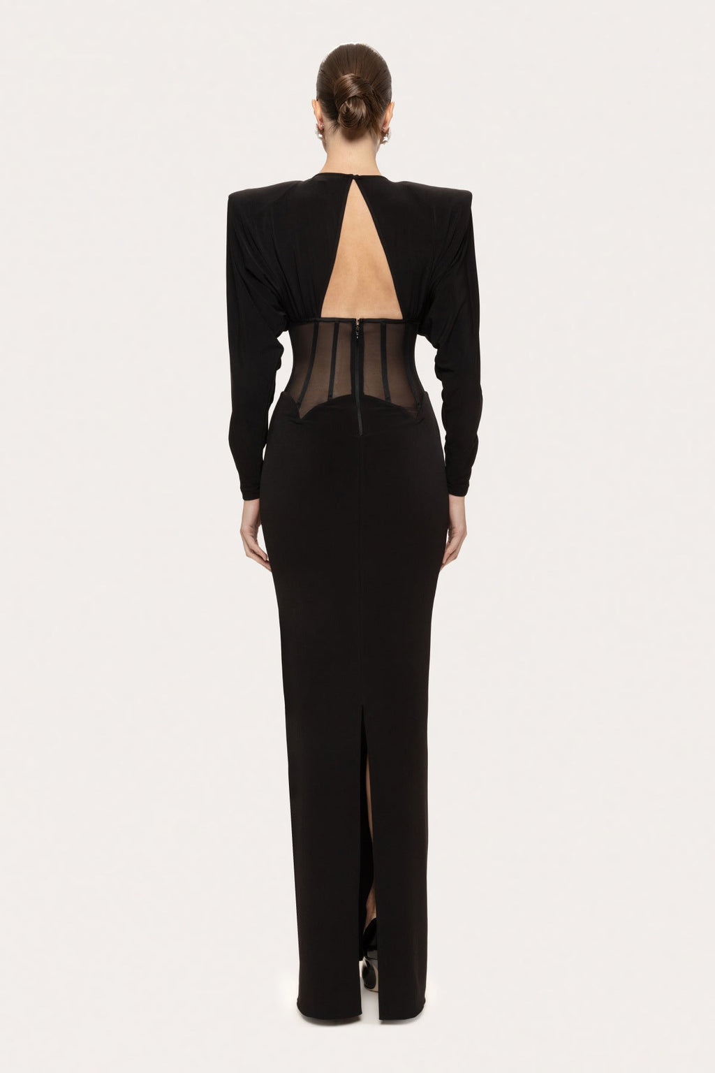 Refined Midnight Embrace Evening Dress – Back View