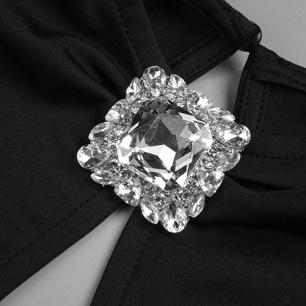 Refined Midnight Embrace Evening Dress – Studio View