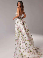 Luxe Jardin Blanc Evening Dress – Close Up