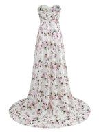 Luxe Jardin Blanc Evening Dress – Movement Shot