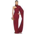 Chic Royal Drift Evening Dress – Side View