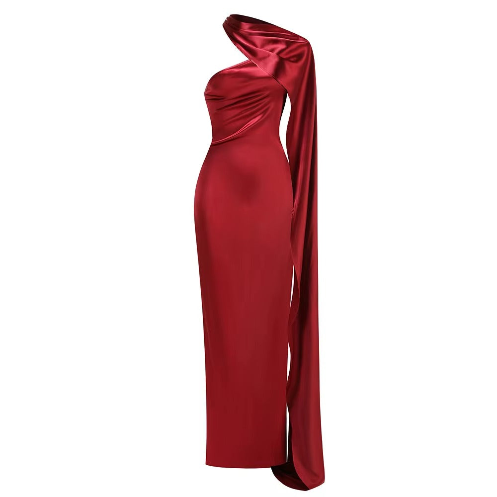 Chic Royal Drift Evening Dress – Close Up