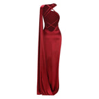 Chic Royal Drift Evening Dress – Back View