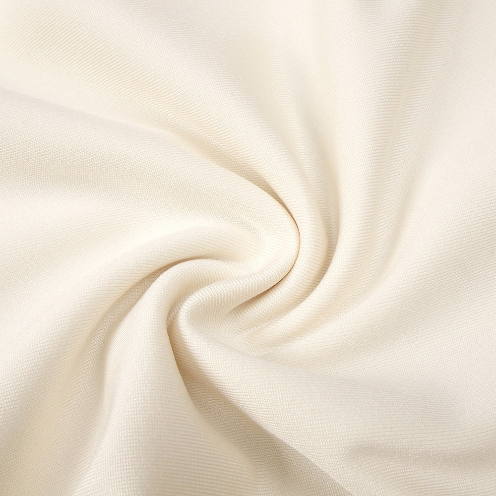 Elegant Ivory Sculpture Evening Dress – Side View