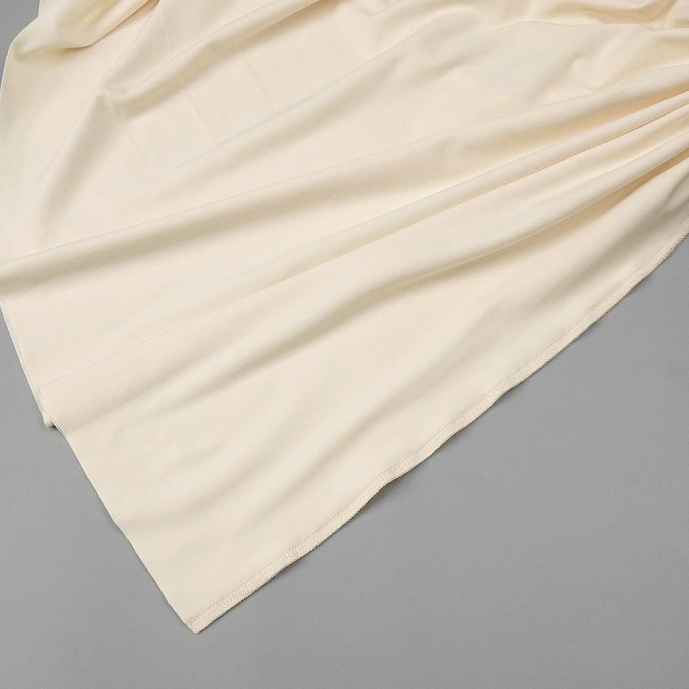 Elegant Ivory Sculpture Evening Dress – Front View