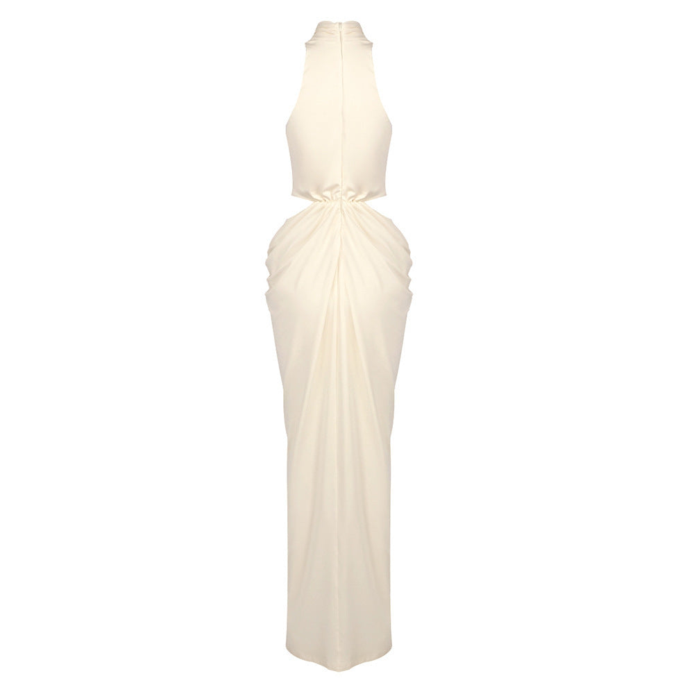 Elegant Ivory Sculpture Evening Dress – Full Length