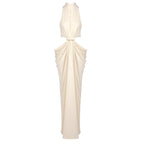 Elegant Ivory Sculpture Evening Dress – Detail View