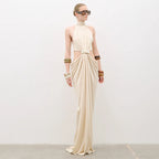 Elegant Ivory Sculpture Evening Dress – Close Up