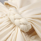Elegant Ivory Sculpture Evening Dress – Texture Detail