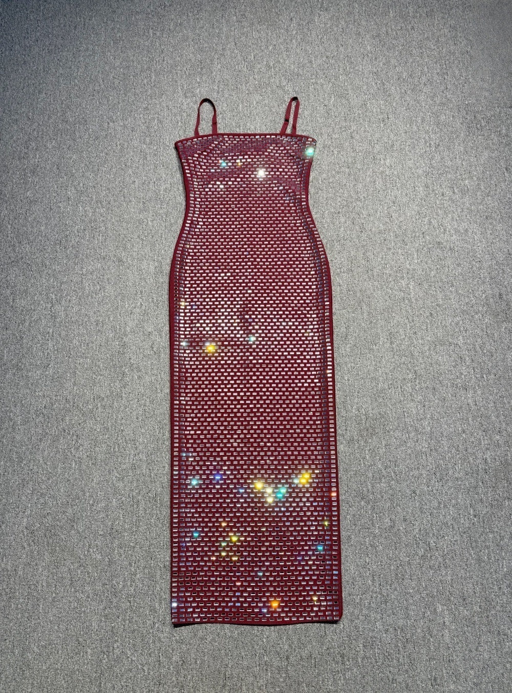 Sophisticated Burgundy Poise Evening Dress – Back View