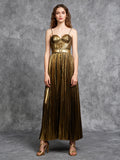 Polished Imperial Gold Evening Dress – Front View