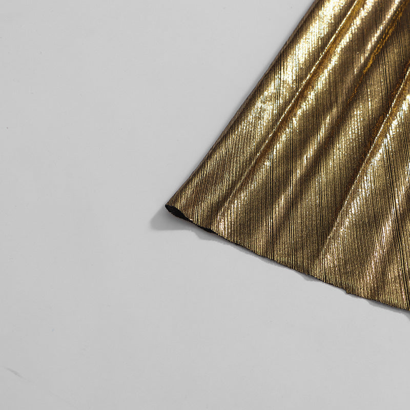 Polished Imperial Gold Evening Dress – Detail View