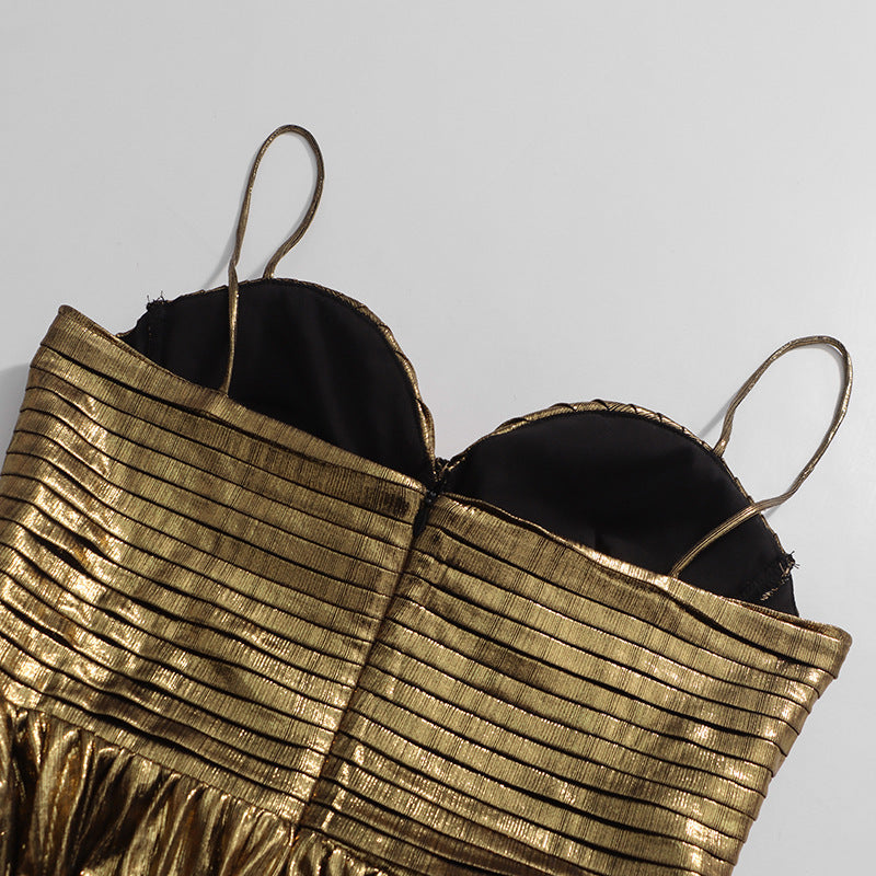 Polished Imperial Gold Evening Dress – Flow Shot