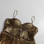 Polished Imperial Gold Evening Dress – Texture Detail