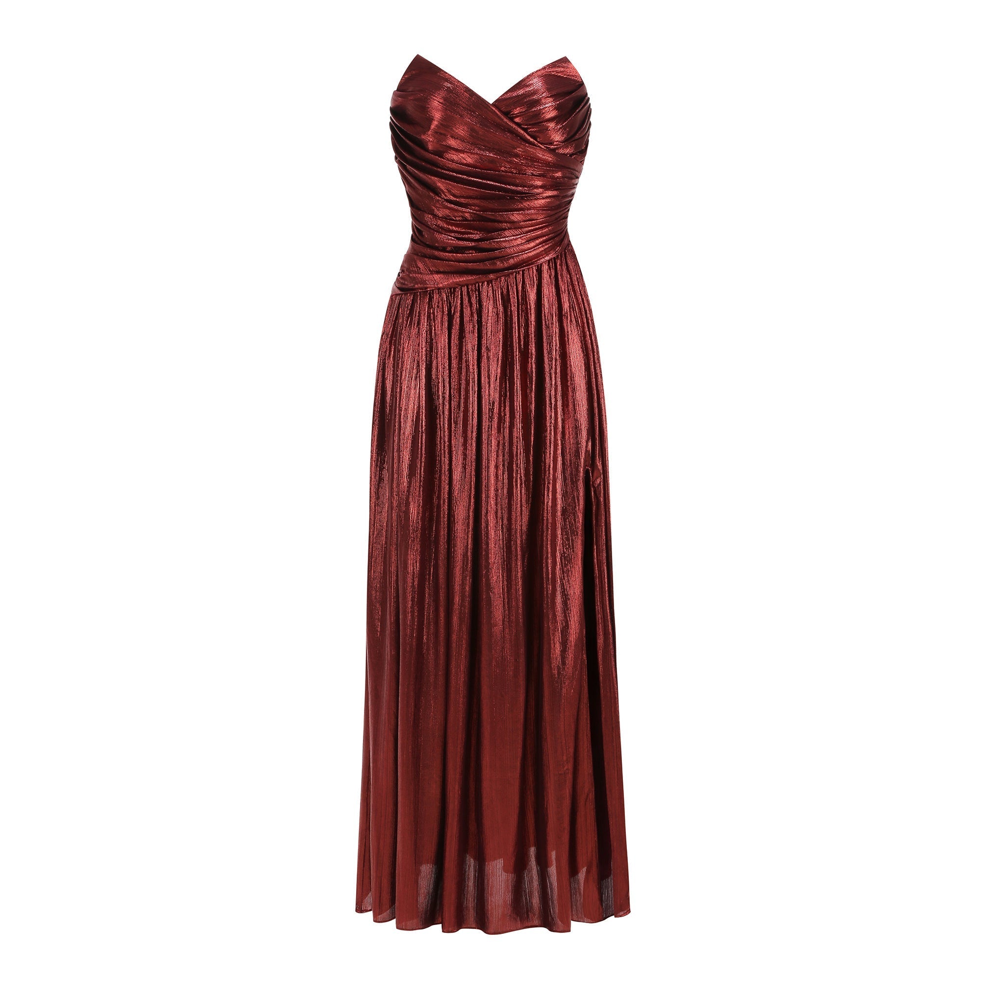 Alluring Ruby Glow Gown Evening Dress – Worn View