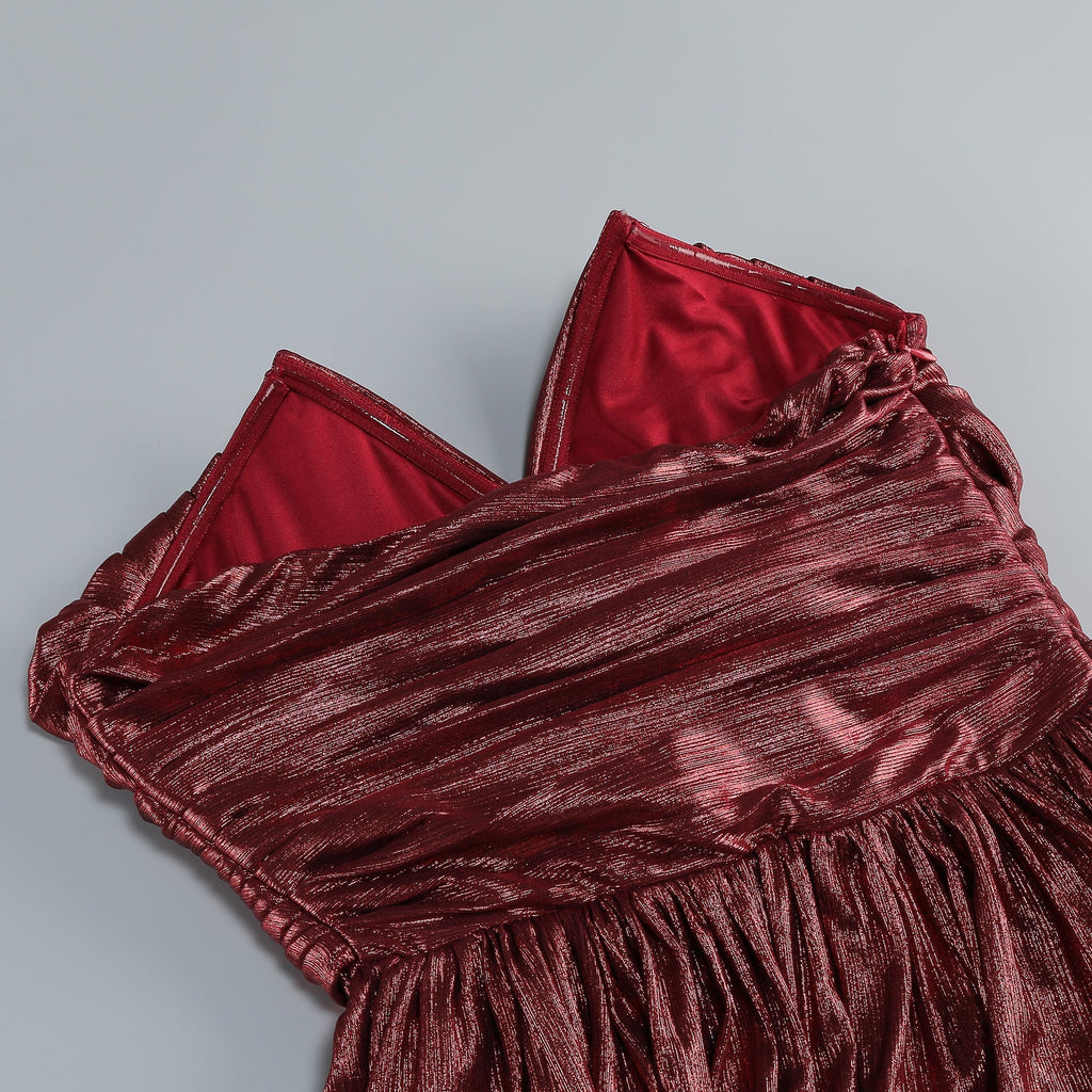 Alluring Ruby Glow Gown Evening Dress – Back View