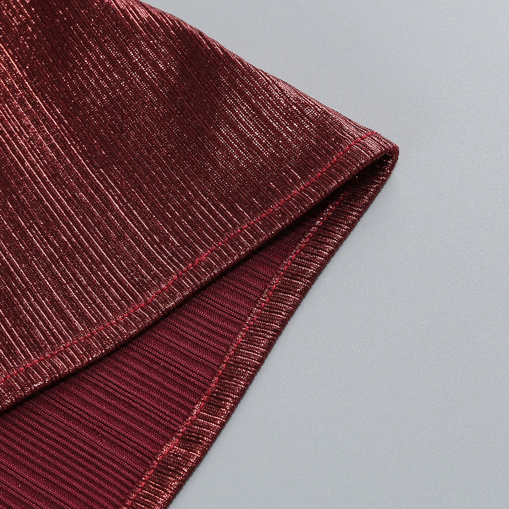 Alluring Ruby Glow Gown Evening Dress – Texture Detail