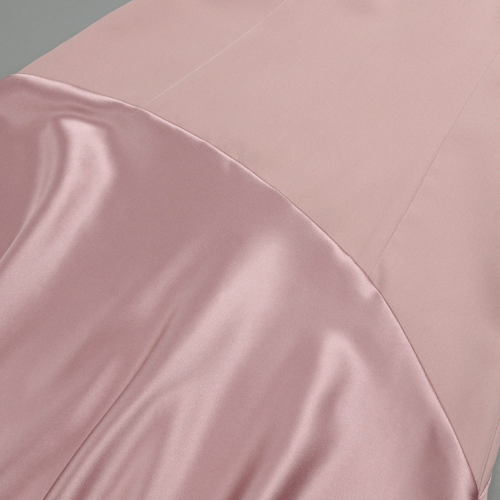 Luxe Blush Sculpt Dress Evening Dress – Back View