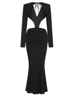 Luxe Scarlet Whisper Evening Dress – Draped Look