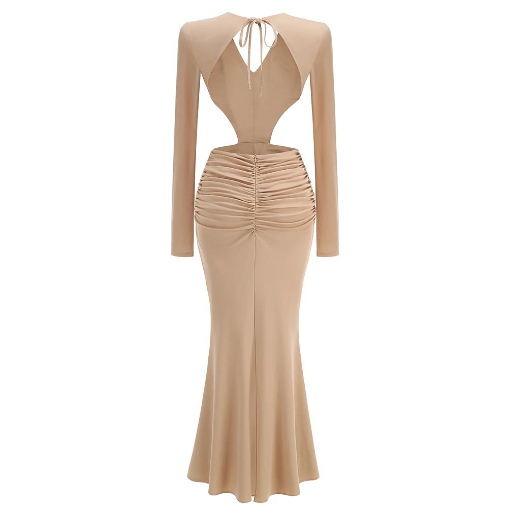 Luxe Scarlet Whisper Evening Dress – Studio View